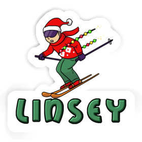 Autocollant Skieur de Noël Linsey Image