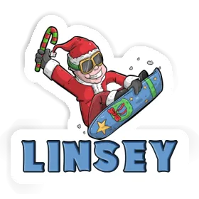 Autocollant Snowboarder de Noël Linsey Image