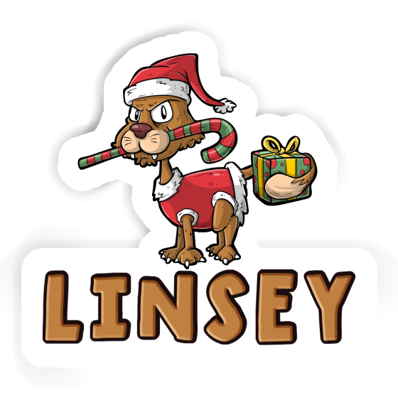 Autocollant Chat de Noël Linsey Notebook Image