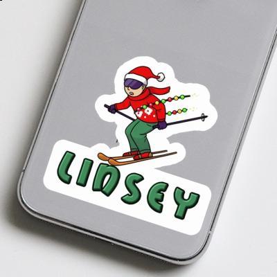 Autocollant Skieur de Noël Linsey Laptop Image