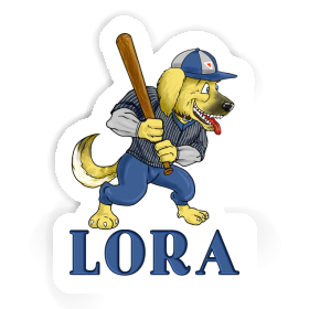 Lora Sticker Baseball Dog Image