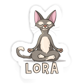 Lora Sticker Yoga Cat Image