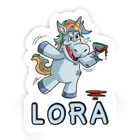 Lora Sticker Wine Unicorn Image