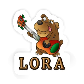 Guitar Dog Sticker Lora Image