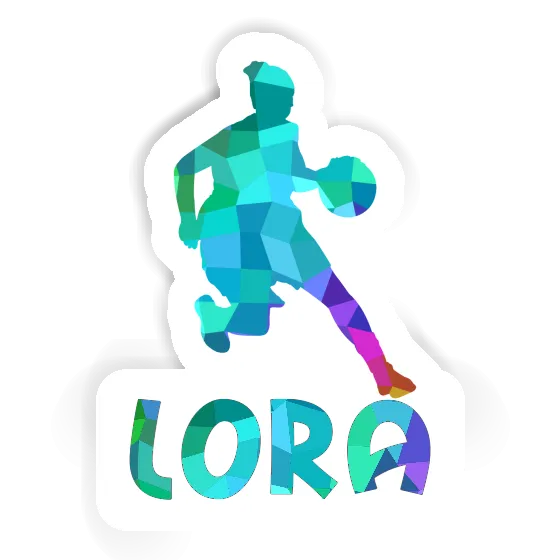 Lora Autocollant Joueuse de basket-ball Notebook Image