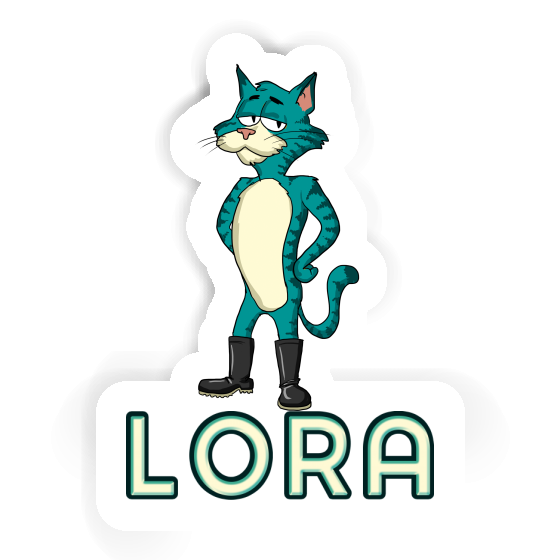 Lora Sticker Standing Cat Notebook Image