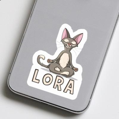 Lora Sticker Yoga Cat Notebook Image