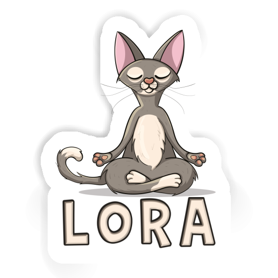 Lora Autocollant Chat de yoga Notebook Image