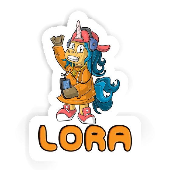 Sticker Lora Hip-Hop Unicorn Notebook Image