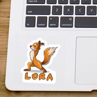 Sticker Yoga-Eichhörnchen Lora Laptop Image