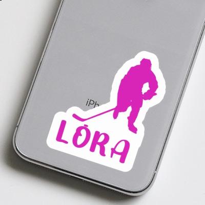 Lora Sticker Hockey Player Laptop Image