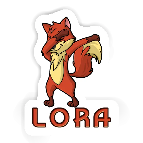 Dabbing Fox Sticker Lora Laptop Image