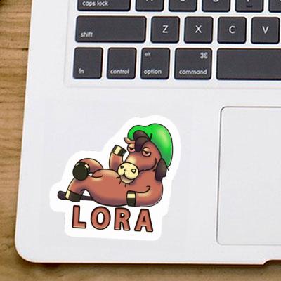 Sticker Lora Lying horse Notebook Image