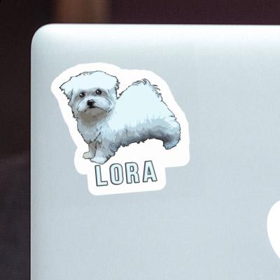 Maltese Dog Sticker Lora Image