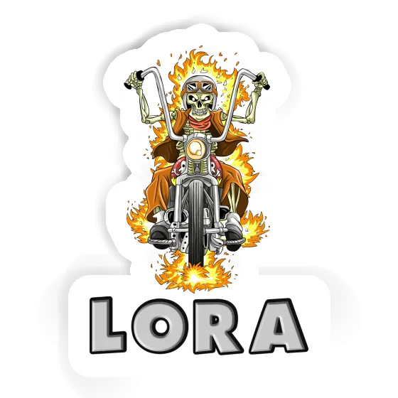 Motorbike Rider Sticker Lora Notebook Image