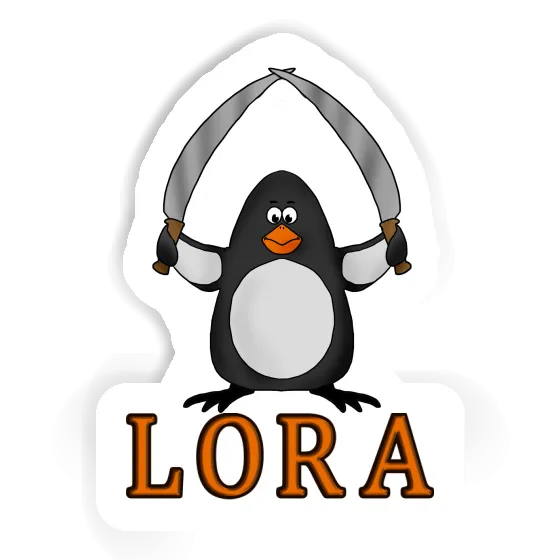 Sticker Fighting Penguin Lora Notebook Image