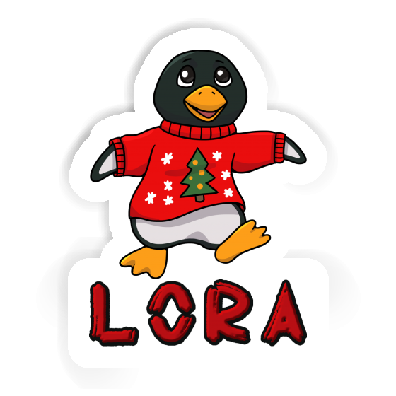 Sticker Christmas Penguin Lora Laptop Image