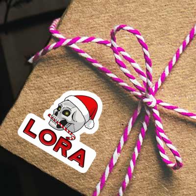 Sticker Lora Christmas Skull Notebook Image