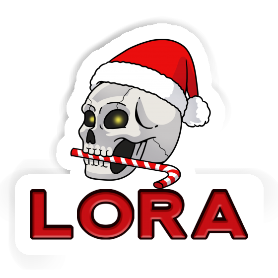 Sticker Lora Christmas Skull Laptop Image