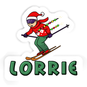 Sticker Christmas Skier Lorrie Image