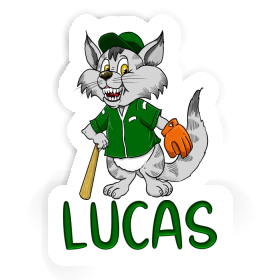 Baseball-Katze Sticker Lucas Image