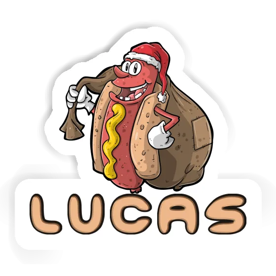 Sticker Weihnachts-Hotdog Lucas Notebook Sticker Weihnachts-Hotdog Lucas Gift package Image
