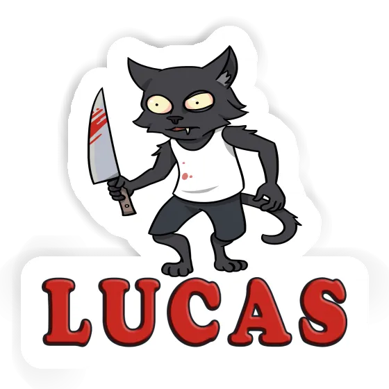 Chat psychopathe Autocollant Lucas Laptop Image
