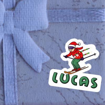 Autocollant Skieur de Noël Lucas Gift package Image