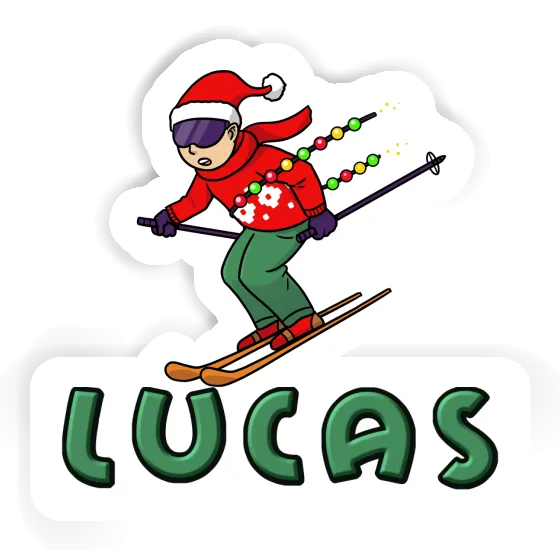 Autocollant Skieur de Noël Lucas Gift package Image