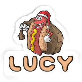 Lucy Sticker Christmas Hot Dog Image