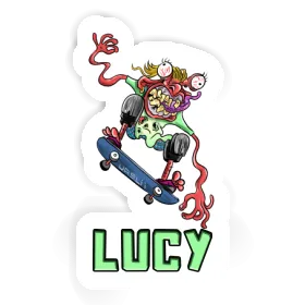 Lucy Sticker Skateboarder Image