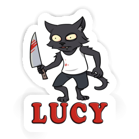 Sticker Psycho Cat Lucy Image