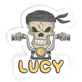 Lucy Sticker Motorcycle Rider Image