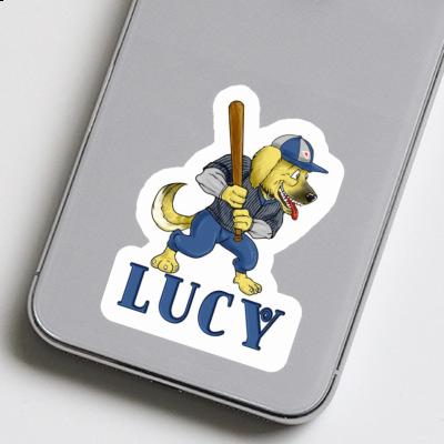 Sticker Lucy Baseball Dog Laptop Image