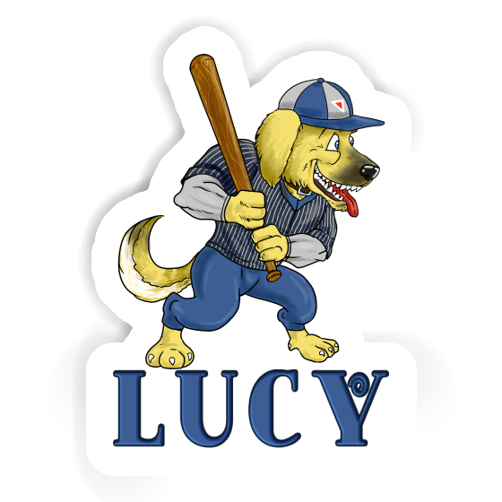 Sticker Lucy Baseball Dog Image