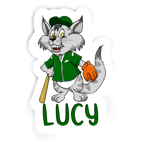 Sticker Baseball Cat Lucy Laptop Image