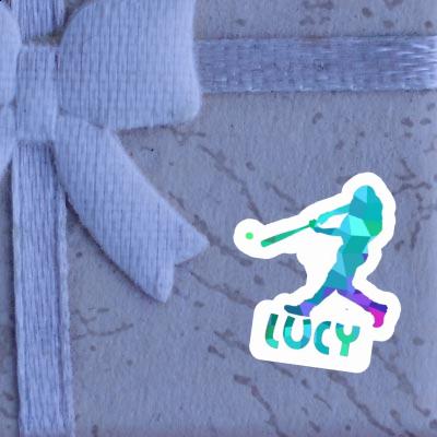 Baseball Player Sticker Lucy Laptop Image