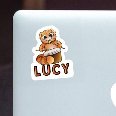 Sticker Drummer Cat Lucy Laptop Image