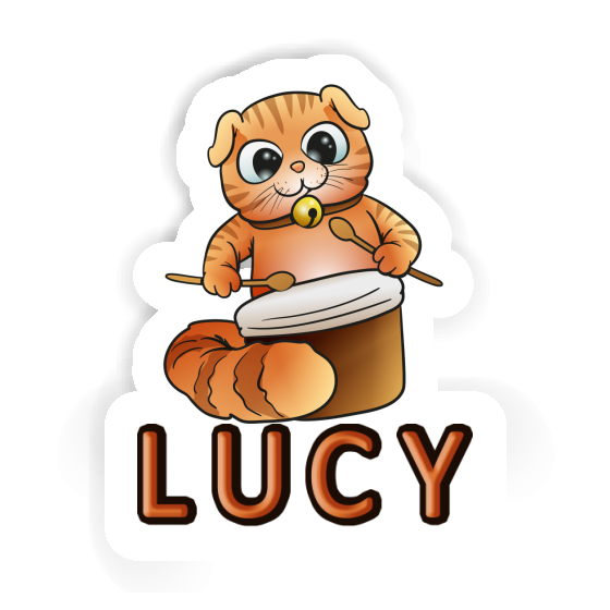 Sticker Drummer Cat Lucy Notebook Image