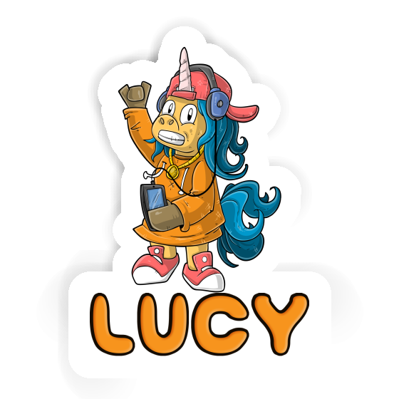 Hip-Hop Unicorn Sticker Lucy Laptop Image