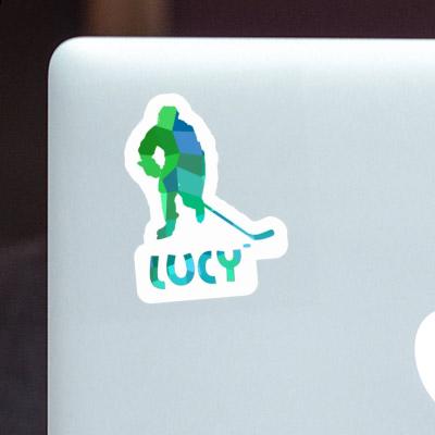 Lucy Sticker Hockey Player Notebook Image