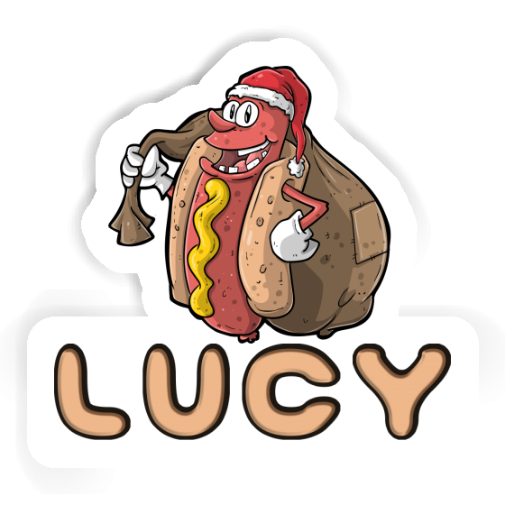 Lucy Sticker Christmas Hot Dog Notebook Image