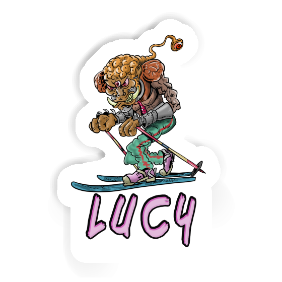 Sticker Telemark Skier Lucy Notebook Image