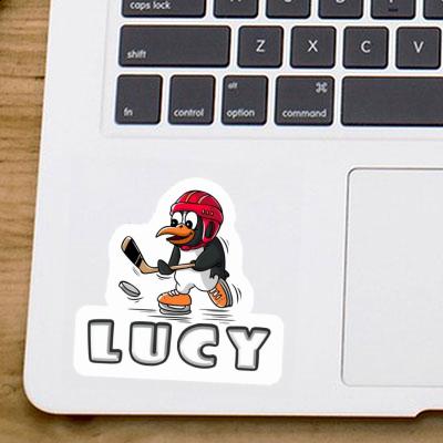 Eishockey-Pinguin Aufkleber Lucy Laptop Image