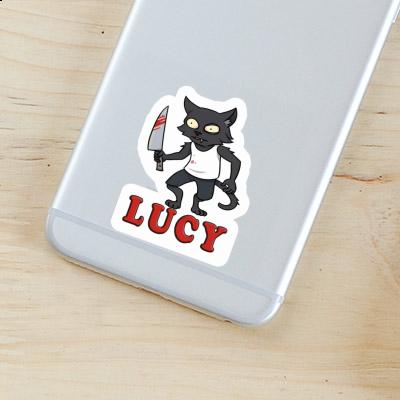 Sticker Psycho-Katze Lucy Laptop Image