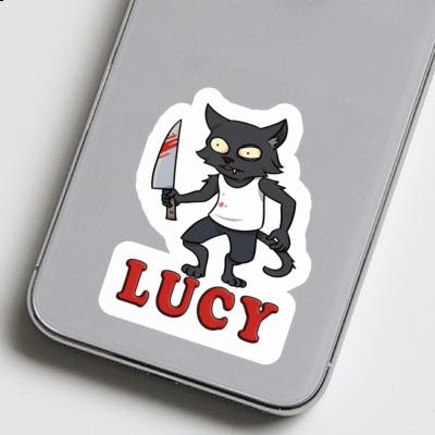 Sticker Psycho Cat Lucy Notebook Image