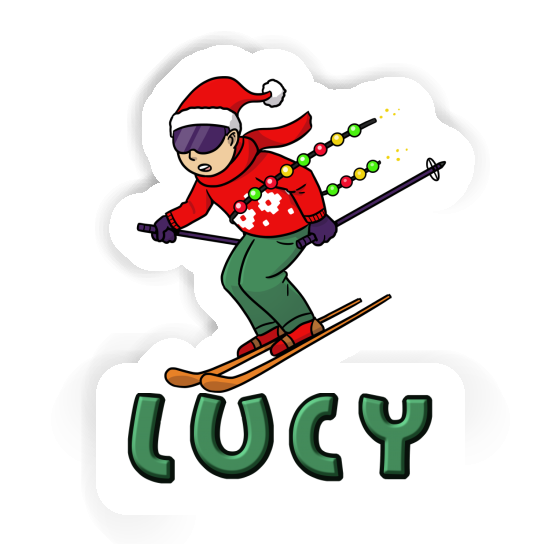 Sticker Christmas Skier Lucy Laptop Image