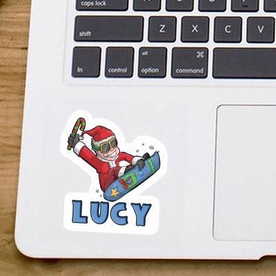 Christmas Snowboarder Sticker Lucy Gift package Image