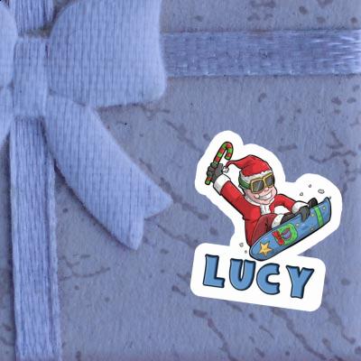 Snowboarder de Noël Autocollant Lucy Gift package Image