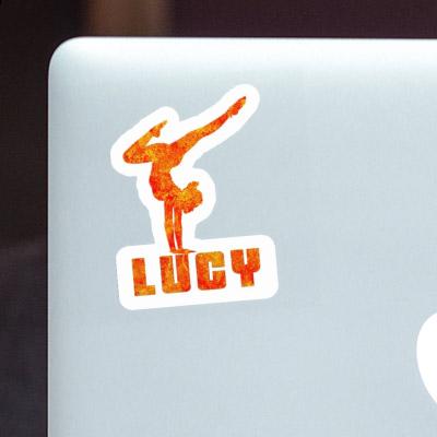 Lucy Sticker Yoga Woman Laptop Image